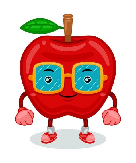 Premium Vector Cute Apple Mascot Character Vector Illustration