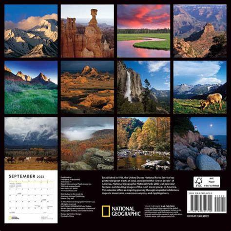 National Geographic National Parks 2023 Wall Calendar By National