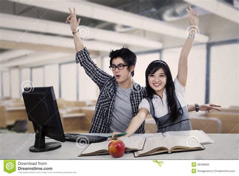 Excited High School Students At Class Stock Photo Image 38408692