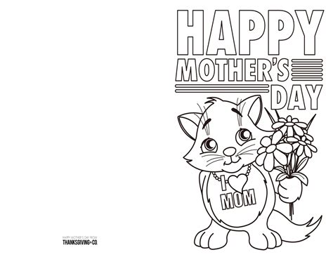 Free Printable Coloring Mother's Day Cards