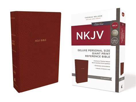 Nkjv Deluxe Reference Bible Personal Size Giant Print Imitation Leather Red Red Letter