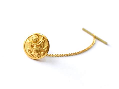 Army Button Gold Tie Tack Hope Design Ltd