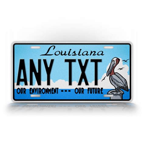 Custom Louisiana State Our Invironment Our Future Personalized License