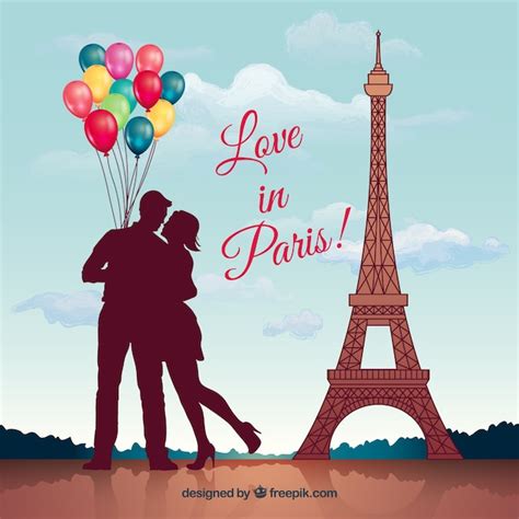 Love In Paris Vecteur Gratuite