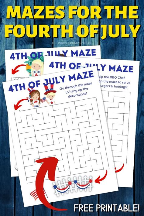 Free Printable 4th Of July Mazes To Solve Set Of Six