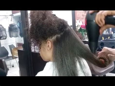 This wig looks so natural and blends well with my hair. Dominican blowout on natural hair - YouTube