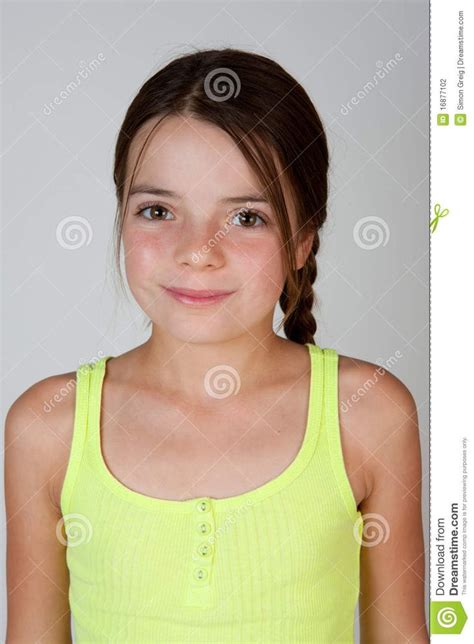 Portrait Of A 9 Year Old Girl Stock Photo Image Of People Studio