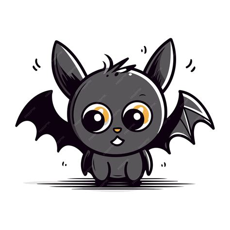Premium Vector Cute Cartoon Bat Vector Illustration Isolated On A