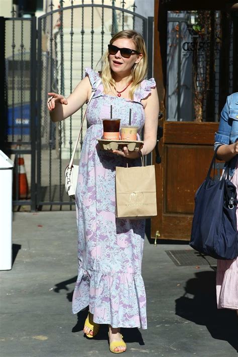 Kirsten Dunst Wears A Floral Maxi Dress As She Enjoys Lunch With A Friend At Joan S On Third In