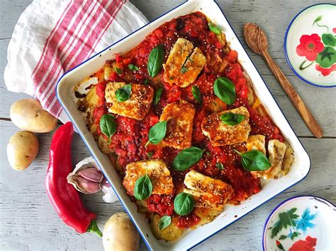 Aardappel Halloumi Paprika Ovenschotel Groentenabonnement Nl