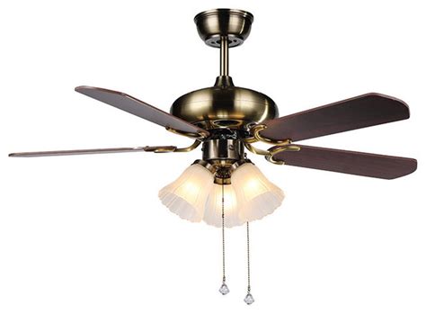 Wooden ceiling fans with lights style: Modern Wooden Blades Ceiling Fan with Glass Shade - Modern ...