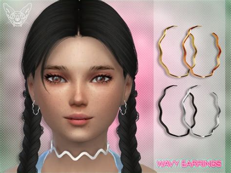 Wavy Hoop Earrings For Kids At Giulietta The Sims 4 Catalog