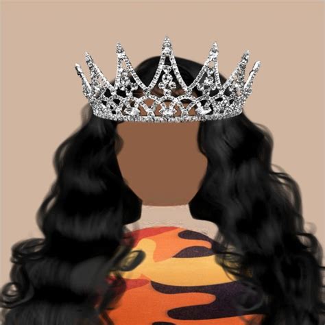 Orange Crown Pfp In 2021 Creative Profile Picture Black Girl Cartoon