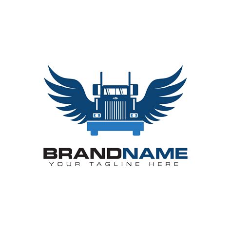 truck transportation  wing logo design template  vector art