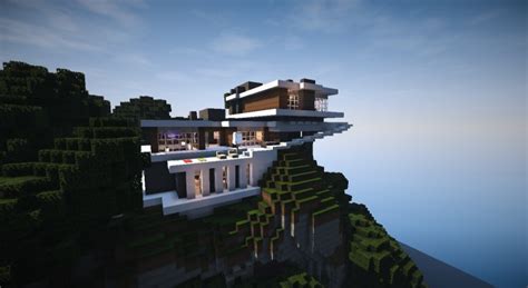 Modern Cliff House Minecraft Project