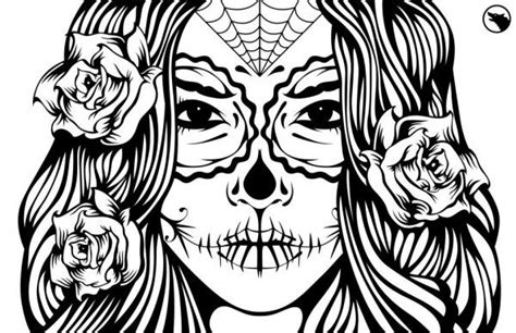 Download Sugar skull girl illustration coloring page ideas ...