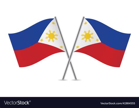 Philippines Crossed Flags Royalty Free Vector Image