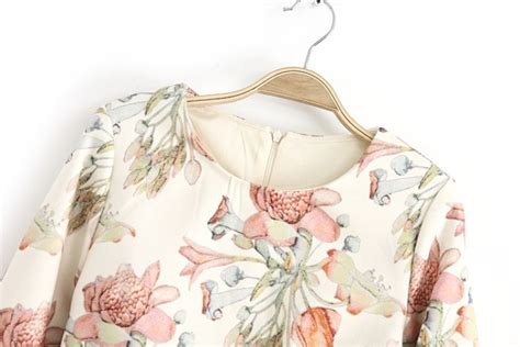 Flower Fashion Prints Long Sleeves Dress 386 On Luulla