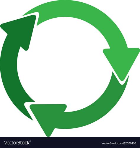 Green Circular Recycling Symbol Shape With Arrows Vector Image