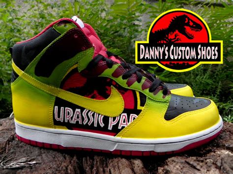 Jurassic Park Nike Dunks Dannys Custom Shoes Versus Sekure D