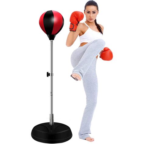 Speed Ball Stand Punching Boxing Bag Glove Set Nar Media Kit