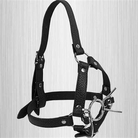 Plug It Up Leather Head Harness With Fetish Fantasy Spider Gag Steel O Ring Oral Sex Adult