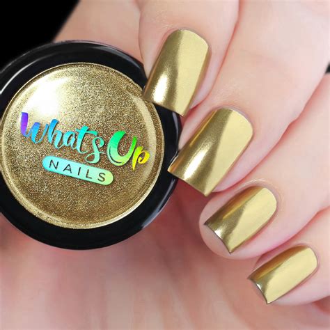 Whats Up Nails Gold Chrome Mica Nail Powder For Mirror Nails Walmart Com