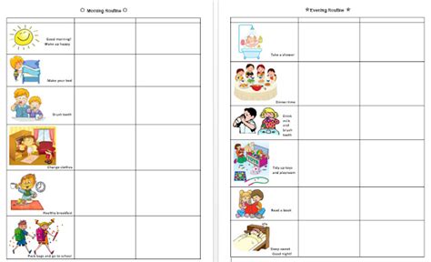 Keshalish Daily Morning Evening Routine Chart For Kids Free