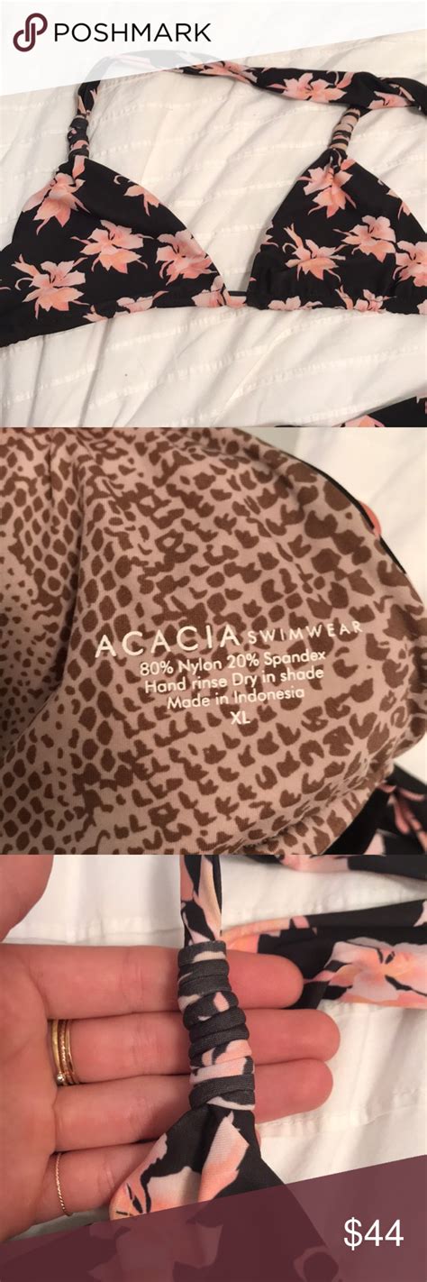 Acacia Plumeria Top Extra Large Aloha Acacia Swimwear Black