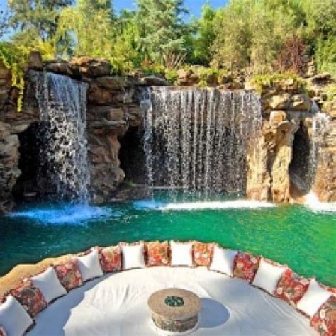 Luxurious Pool A Luxurious Pool With A Waterfall And A