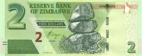Zimbabwe New 2 Dollar Bond Note B190a Confirmed Banknotenews