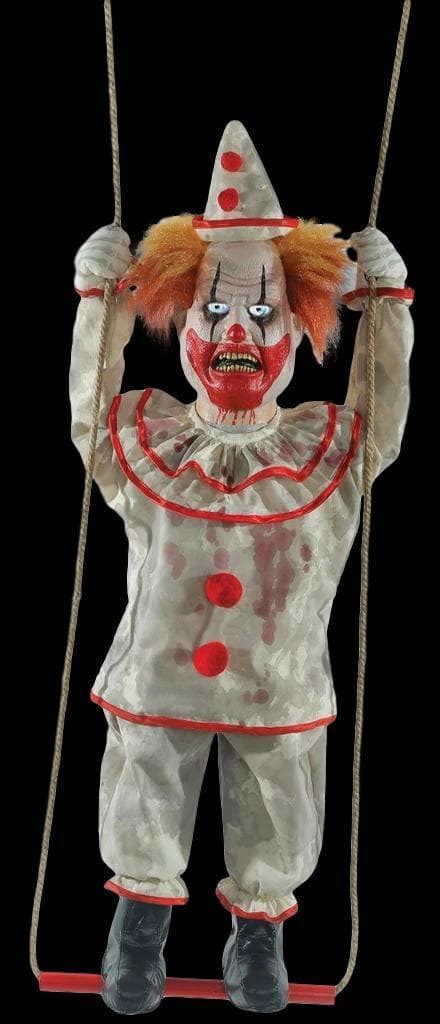 swinging clown doll electric animated halloween prop the horror dome