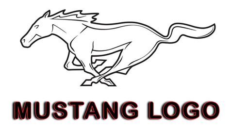 How to Draw Mustang Car Logo Easy Sketch | Step by Step Ford Mustang