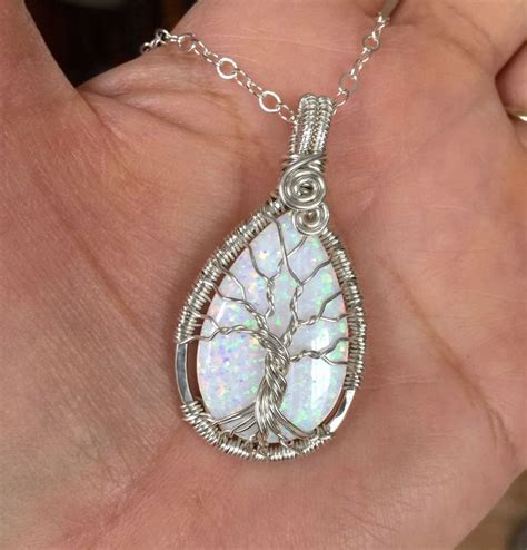 STERLING SILVER White Opal Necklace Holiday Gift For Her Etsy Opal