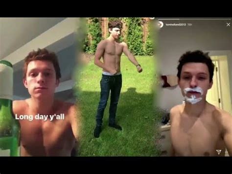 Tom Holland Shirtless Storygram Compilation YouTube