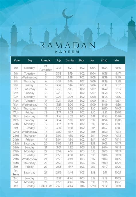 Ramadan Calendar 2023 Virginia Printable Word Searches