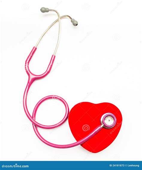 Pink Medical Stethoscope And Heart Stock Image Image Of Clinical
