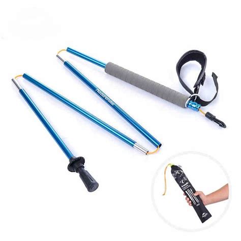 Outdoor 7001 Aluminum Alloy 4section Alpenstock Ultralight Dyneema Tungsten Steel Tip Walking