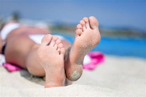 Feet On The Beach Stock Photo Image