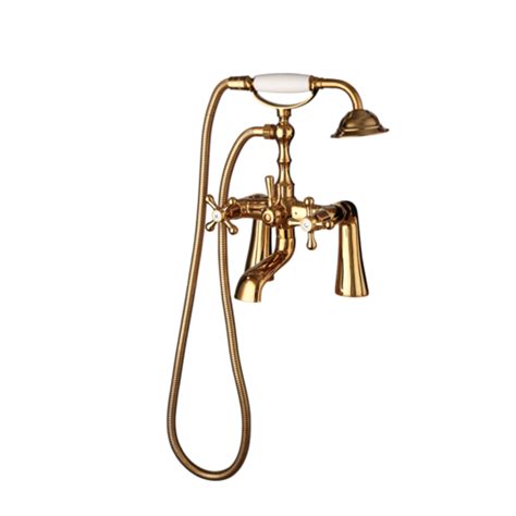 Luxury Gold Brass Bathtub Bathroom Shower Faucet Set Ceramic Handle Tub Mixer Ebay