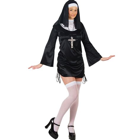 Womens Naughty Nun Sister Habit Convent Fancy Dress Costume Xs Stock