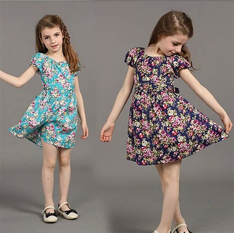 2017 Sold Children Summer Clothing Girls Floral Dress Baby Girls Casual