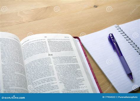 Psalms Bible Study With Pen View From The Top Stock Photo Image Of