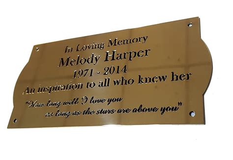 8 X 6 Curved Sides Solid Brass Engraved Nameplate Personalised Engraved Memorial Plaque