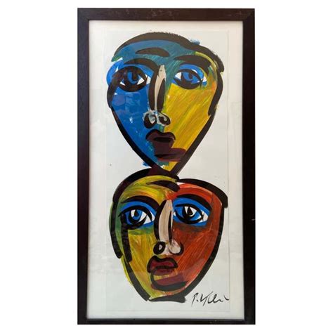 Peter Keil Framed Abstract Expressionist Portrait Painting At 1stdibs