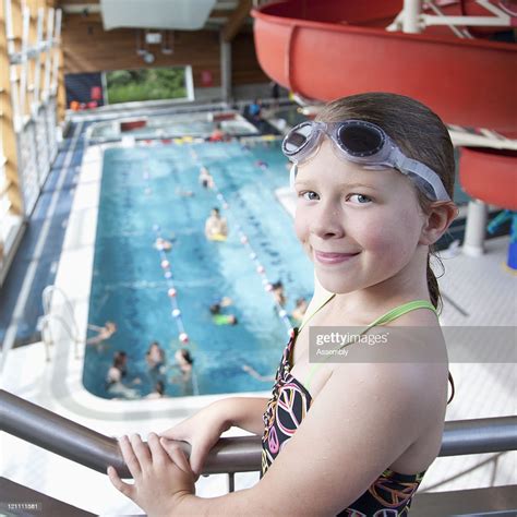 Young Tween Girl At Pool Portrait High Res Stock Photo Getty Images