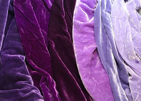 Big Purple Sample Set Hand Dyed Silk Velvet Fabric 14 Etsy