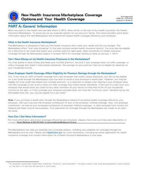New Health Insurance Marketplace Coverage Options and Your
