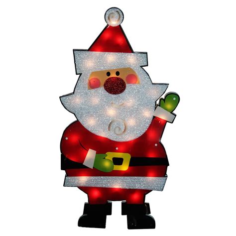 30 Red And White Standing Santa Claus Lighted Christmas Outdoor