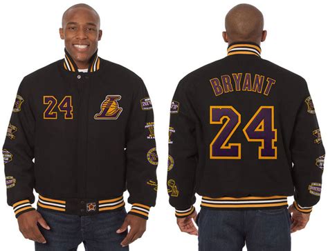Los angeles lakers champs 17 patches jacket yellow/purple/white; Kobe Bryant Lakers Commemorative Retirement Jackets ...